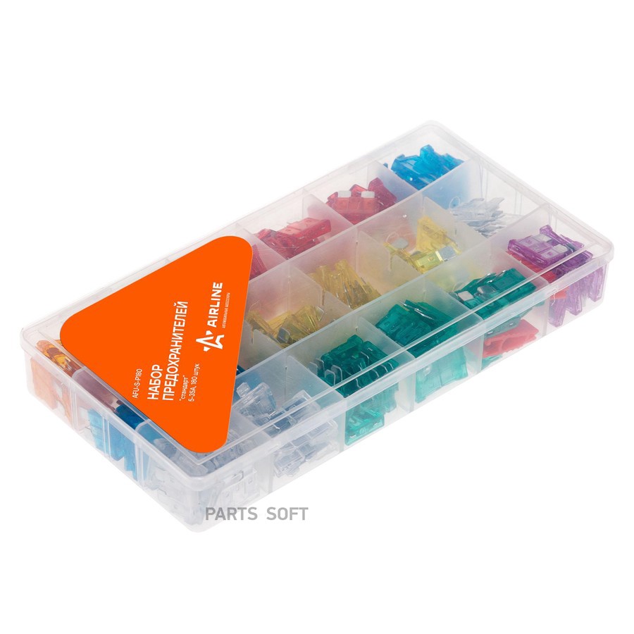 Предохранители флажковые Стандарт для а/м ВАЗ 2110 н/о AIRLINE 180 шт., 5А-30А в коробке - AIRLINE None None